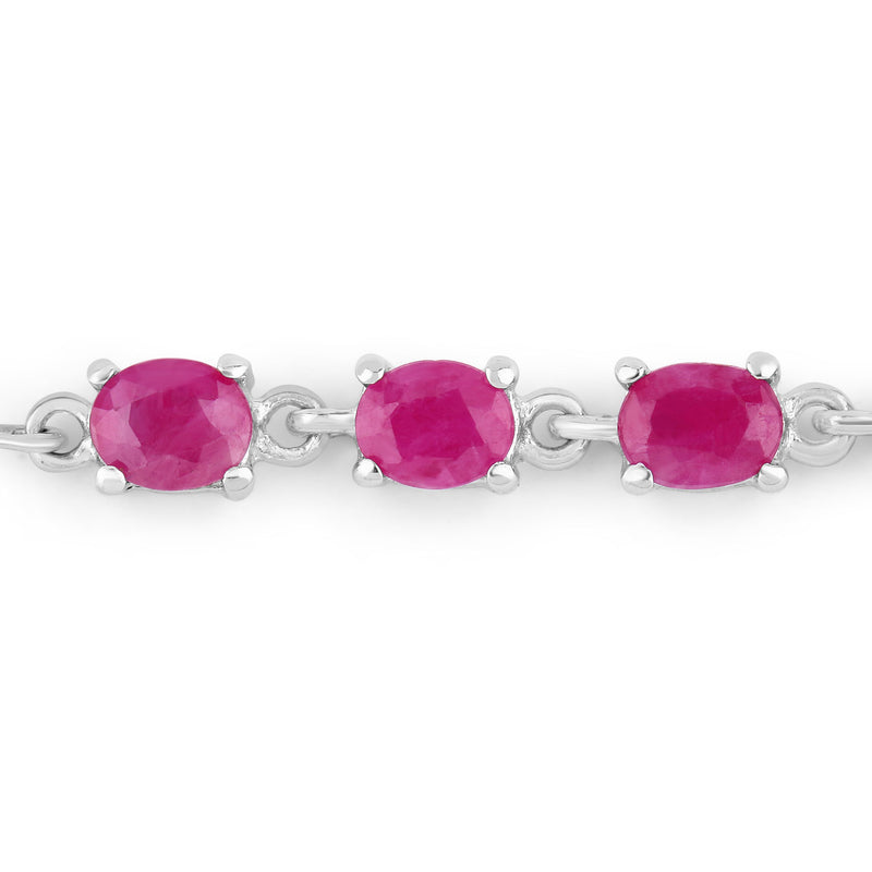 1.80 Carat Genuine Ruby .925 Sterling Silver Bracelet