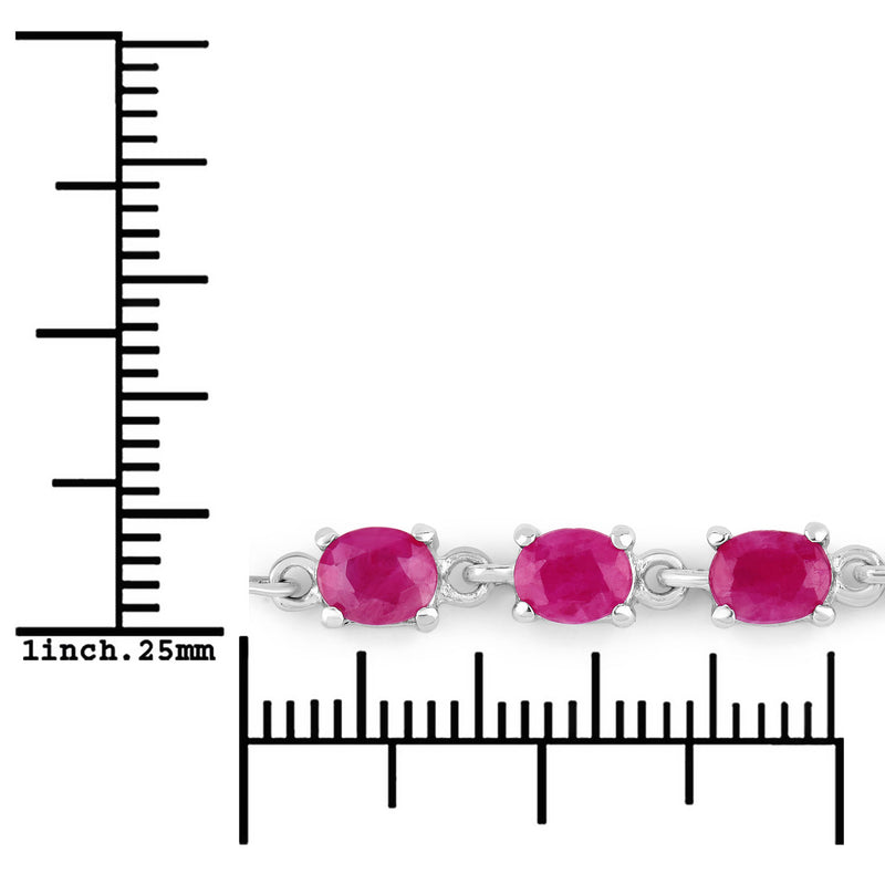 1.80 Carat Genuine Ruby .925 Sterling Silver Bracelet