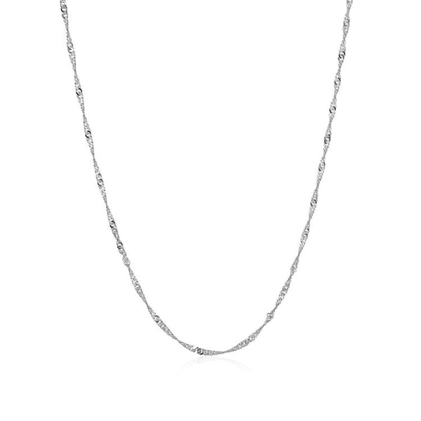 10k White Gold Singapore Chain(1.50 mm)