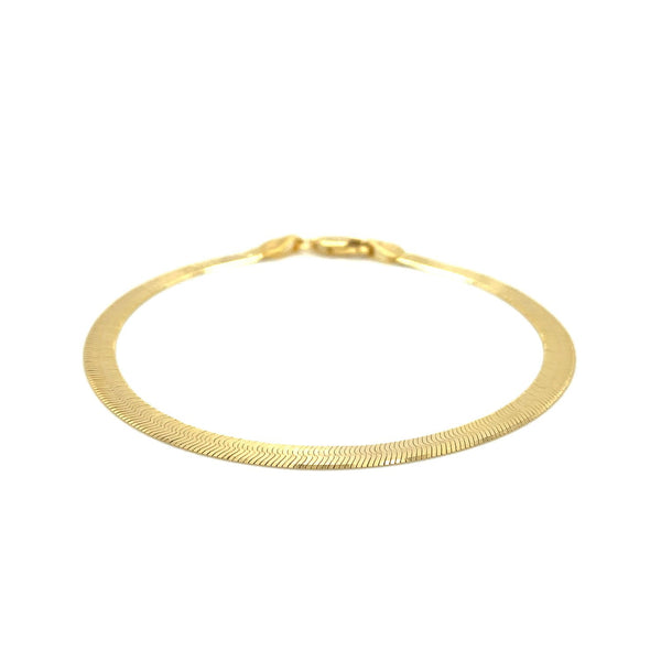 4.0mm 14k Yellow Gold Super Flex Herringbone Bracelet