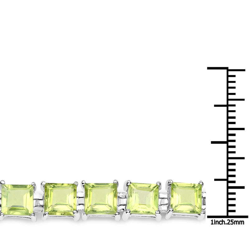 15.00 Carat Genuine Peridot .925 Sterling Silver Bracelet