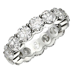 Round Cut Lab Grown Diamond Eternity Ring in 14k White Gold (6 cttw FG/VS2)