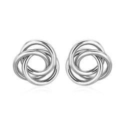 Polished Open Love Knot Earrings in Sterling Silver