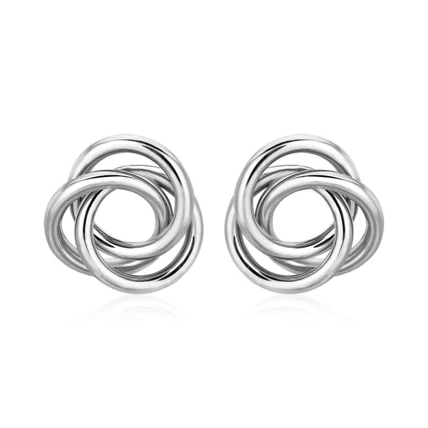 Polished Open Love Knot Earrings in Sterling Silver