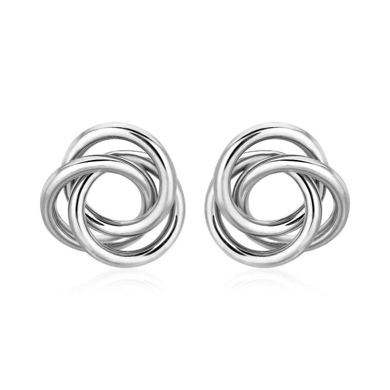 Polished Open Love Knot Earrings in Sterling Silver