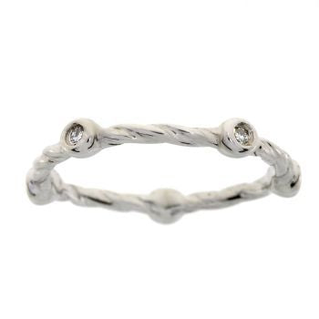 .07ct Diamond stackable band set Sterling Silver