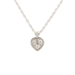 .14ct Diamond Heart Love Pendant 14KT White Gold