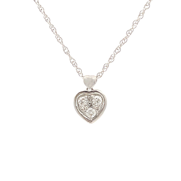 .14ct Diamond Heart Love Pendant 14KT White Gold