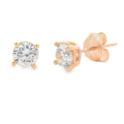 .50ct Lab Grown Diamond Stud Earrings 14KT Yellow Gold