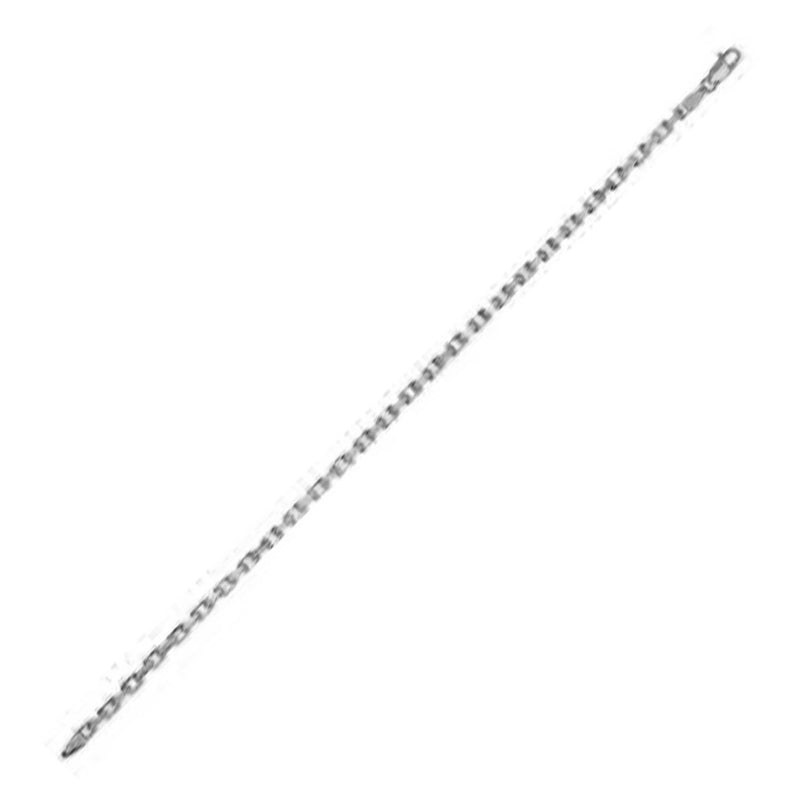 14k White Gold French Cable Link Chain (2.50 mm)