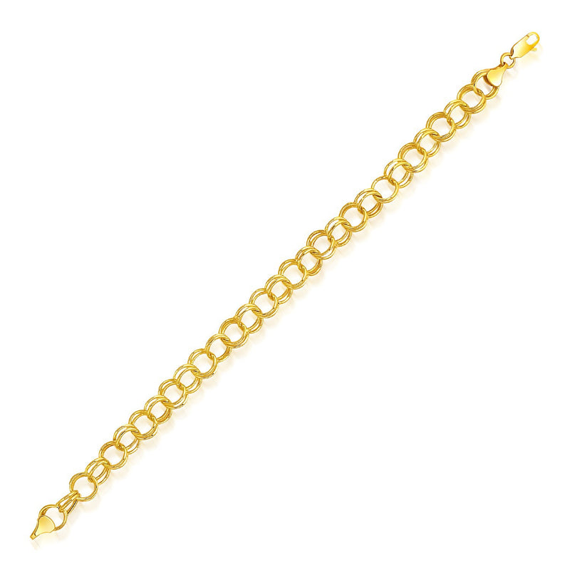 8.0 mm 14k Yellow Gold Lite Charm Bracelet