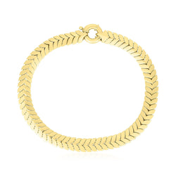 14k Yellow Gold High Polish Chevron Link Bracelet (6mm)