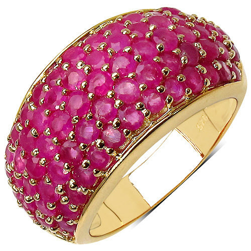 3.82 Carat Genuine Ruby .925 Sterling Silver Ring