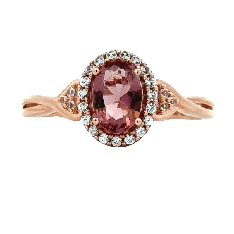 Misc Color Stone Created Sapphire Ring 10KT Rose Gold