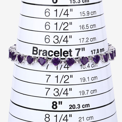10.01 Carat Genuine Amethyst and White Diamond .925 Sterling Silver Bracelet