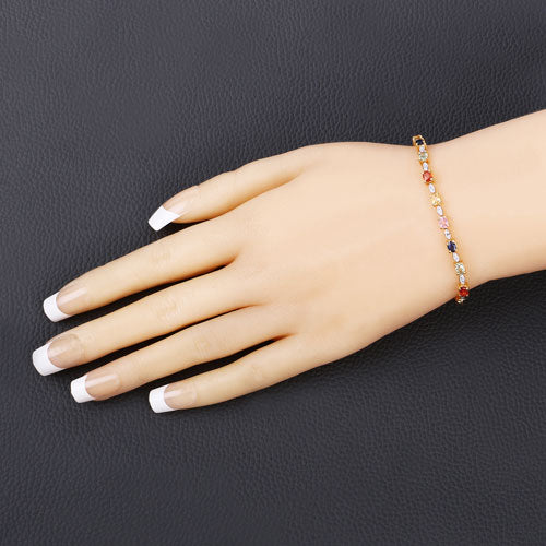 1.83 Carat Genuine Multi Sapphire .925 Sterling Silver Bracelet