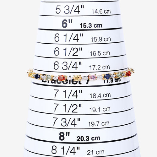 1.83 Carat Genuine Multi Sapphire .925 Sterling Silver Bracelet