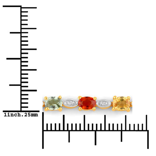 1.83 Carat Genuine Multi Sapphire .925 Sterling Silver Bracelet