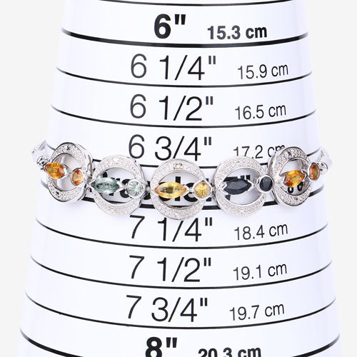 1.80 Carat Genuine Multi Sapphire .925 Sterling Silver Bracelet