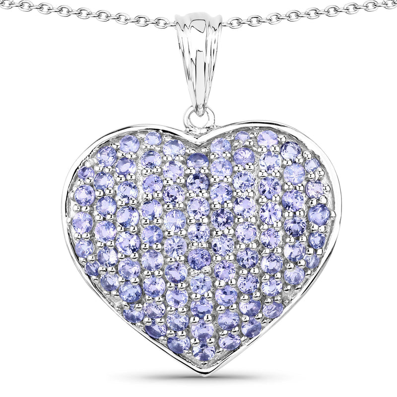 4.86 Carat Genuine Tanzanite .925 Sterling Silver Pendant