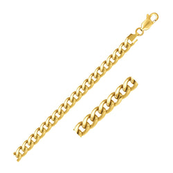 6.9mm 14k Yellow Gold Semi Solid Miami Cuban Bracelet