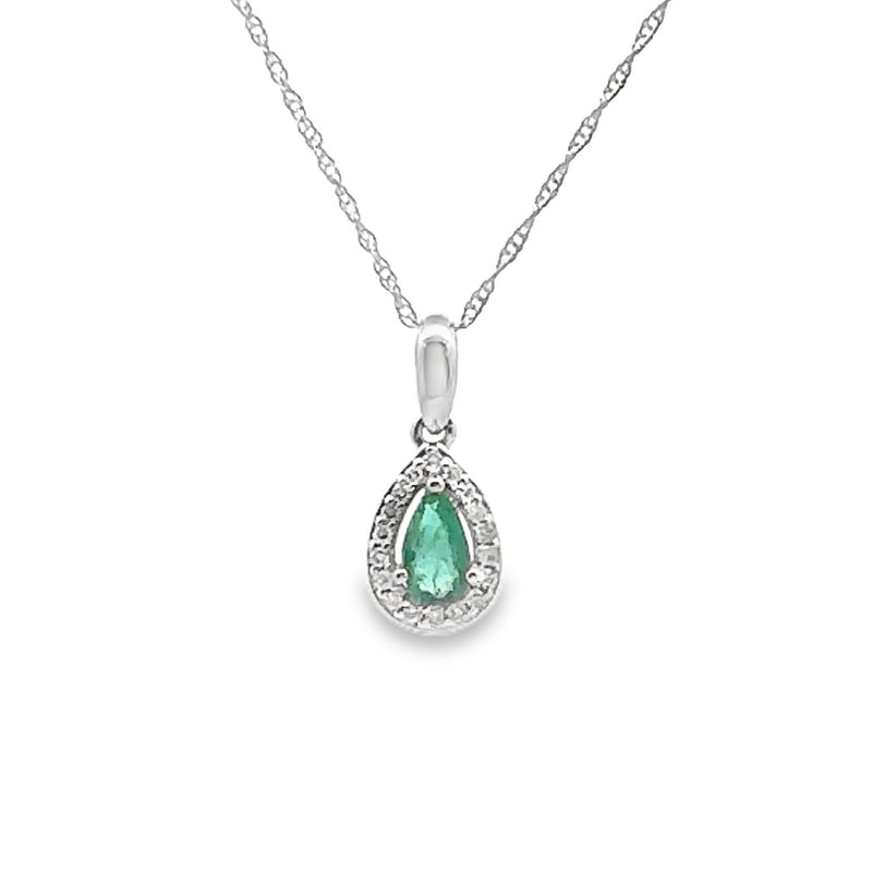 .24ct Emerald Diamond Fashion Pendants 10KT White Gold