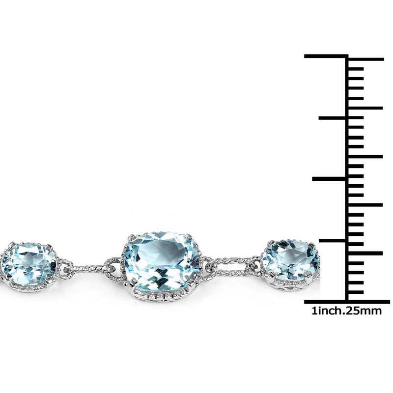 20.70 Carat Genuine Blue Topaz .925 Sterling Silver Bracelet