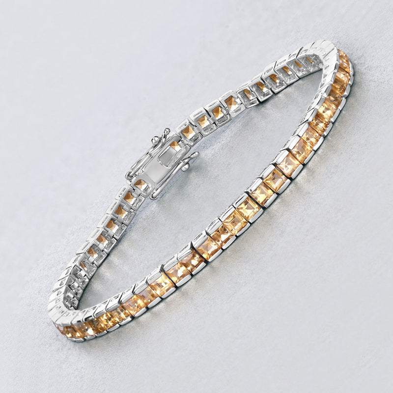 8.25 Carat Genuine Citrine .925 Sterling Silver Bracelet