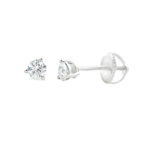 Genuine .31ct Moissanite Stud Earrings Sterling Silver