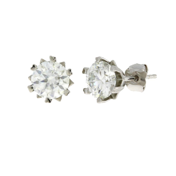 Natural Moissanite Stud Earrings Sterling Silver