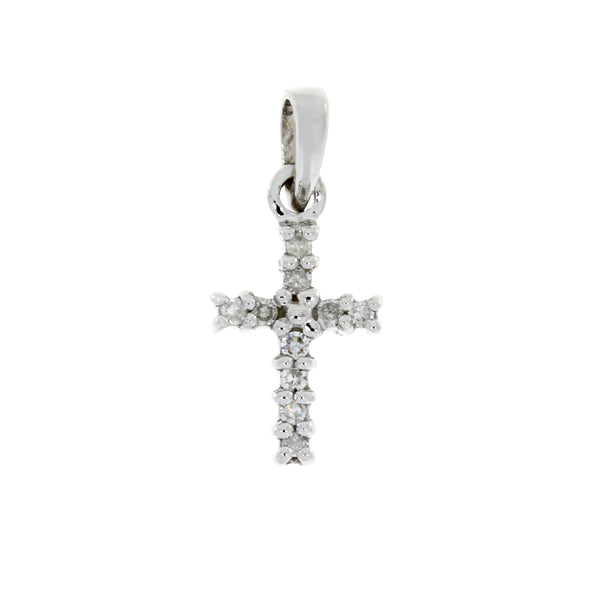 .05ct Diamond Cross Religious Pendant 10KT White Gold