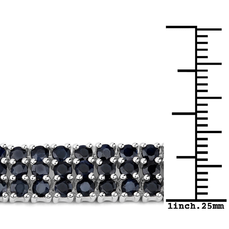10.62 Carat Genuine Blue Sapphire .925 Sterling Silver Bracelet