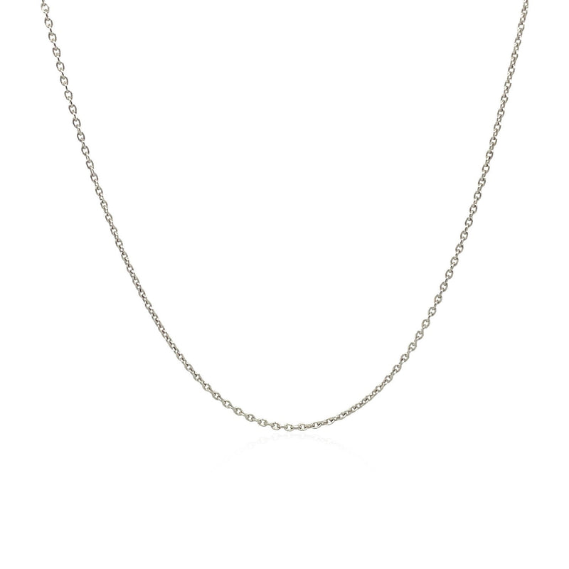 18k White Gold Round Cable Link Chain (0.97 mm)