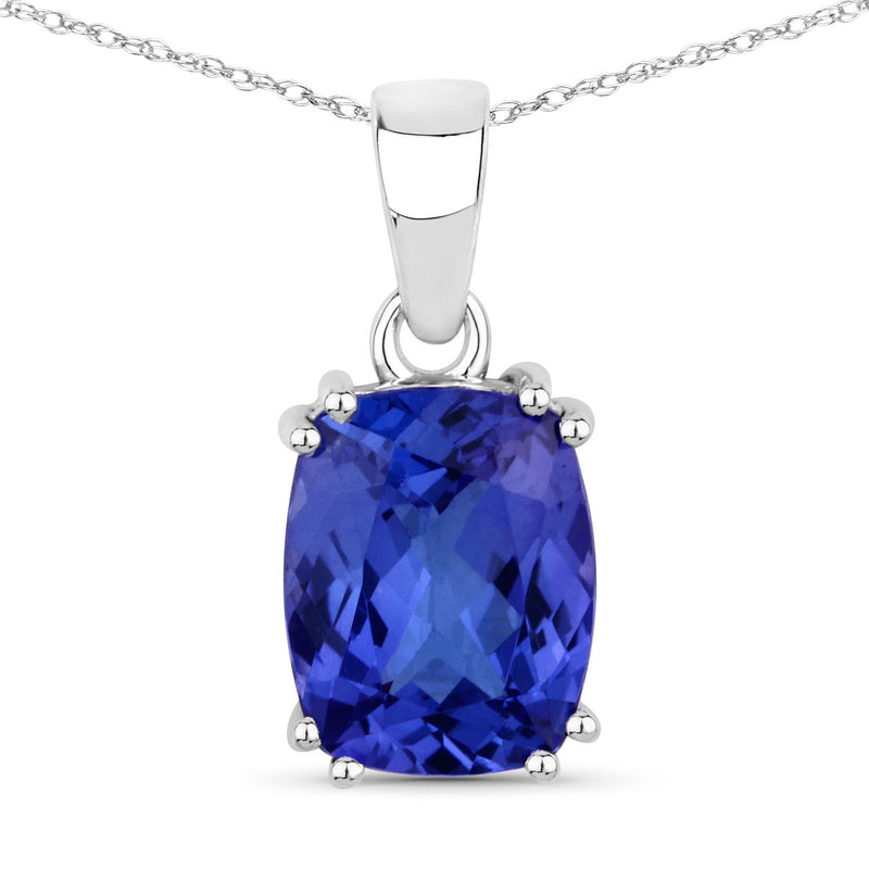 2.10 Carat Genuine Tanzanite 14K White Gold Pendant