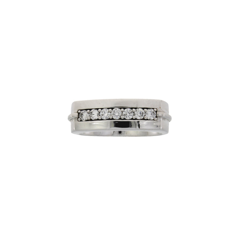 .57ct Diamond Mens Ring Wedding Band 14KT White Gold