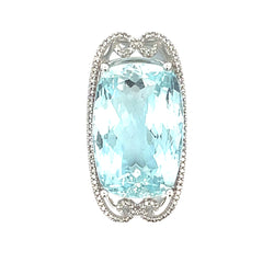 Blue Topaz Diamond Fashion Pendants 14KT White Gold