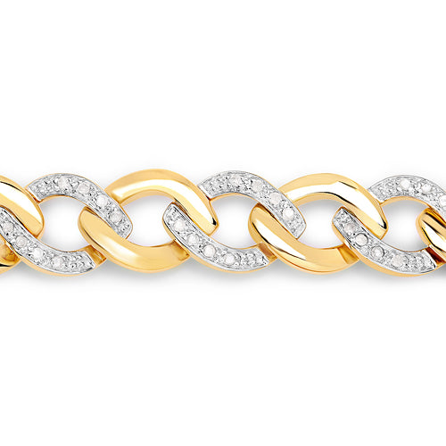 0.70 Carat Genuine White Diamond .925 Sterling Silver Bracelet