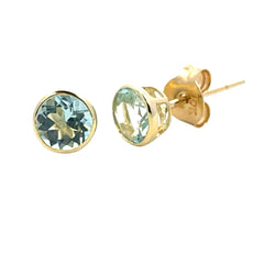 Genuine .78ct Aquamarine Stud Earrings 10KT White Gold