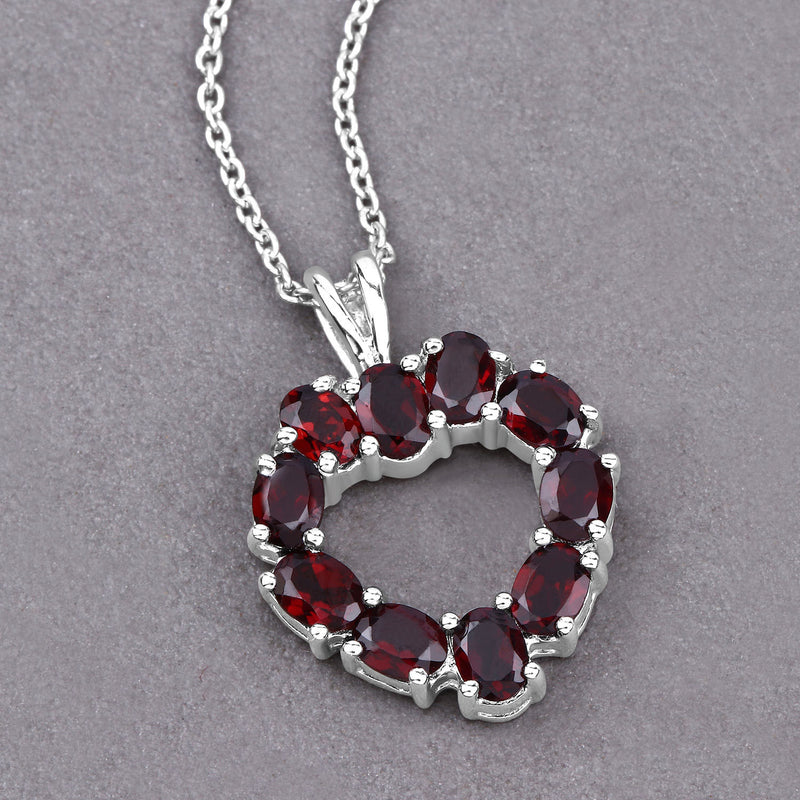 2.00 Carat Genuine Garnet .925 Sterling Silver Pendant