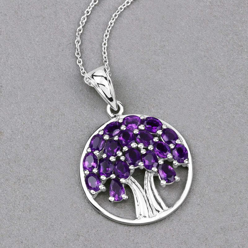 2.94 Carat Genuine Amethyst .925 Sterling Silver Pendant