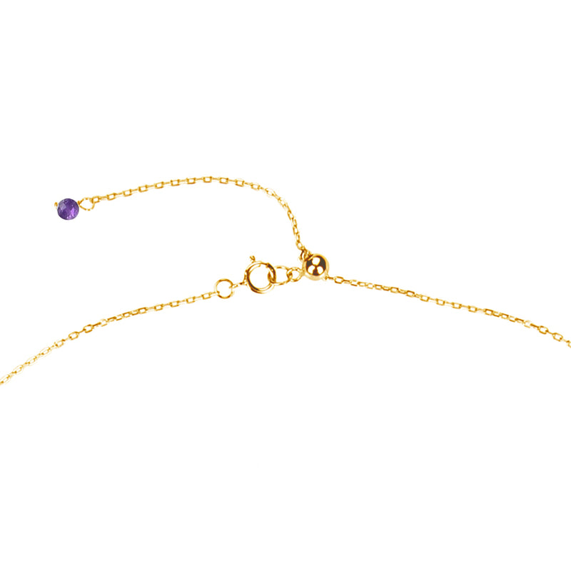 V3 Jewelry Natural Amethyst and Freshwater Pearl 18k Gold-Plated Beaded Adjustable Necklace