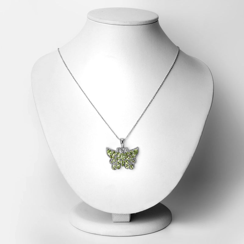 4.05 Carat Genuine Peridot .925 Sterling Silver Pendant