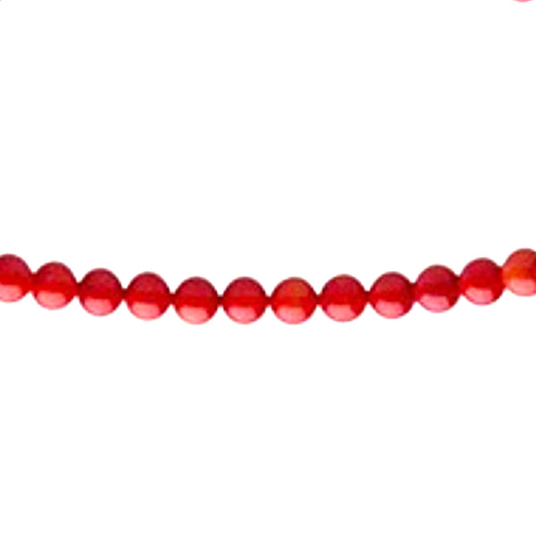 V3 Jewelry 8MM Coral Sterling Silver Bead Necklace-18"