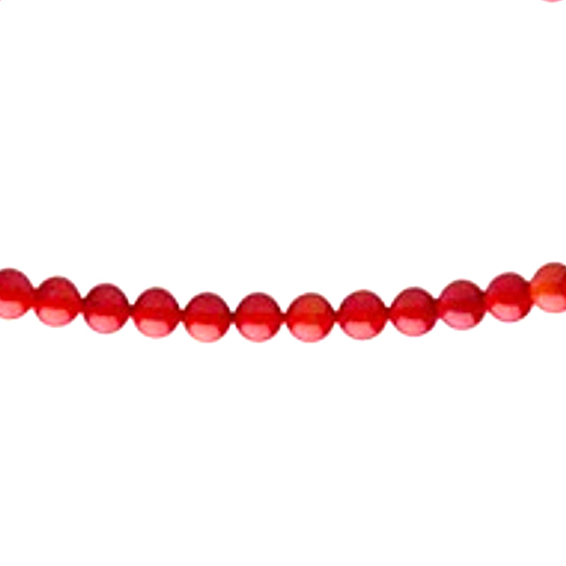 V3 Jewelry 8MM Coral Sterling Silver Bead Necklace-18"