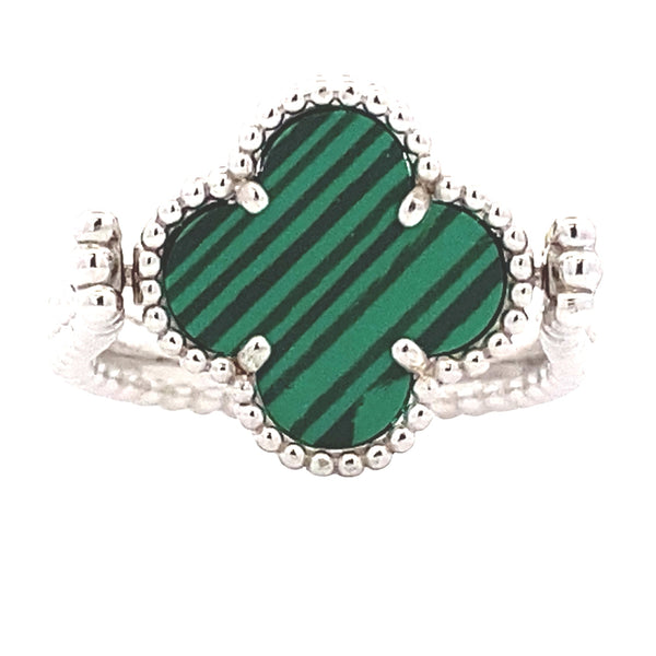 Genuine Malachite Ring Sterling Silver