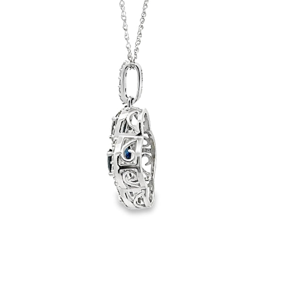 .78ct Sapphire Diamond Fashion Pendants 10KT White Gold