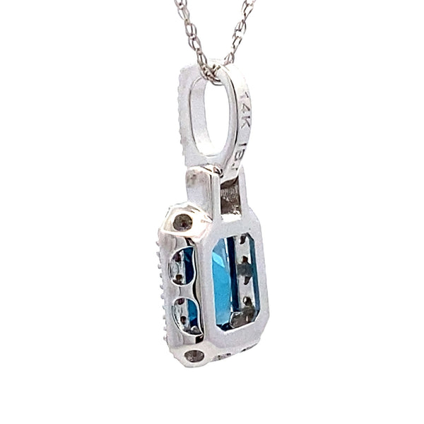 London Blue Topaz Fashion Pendants 14KT White Gold