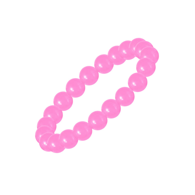 8MM Pink Jade Bead Stretch Bracelet