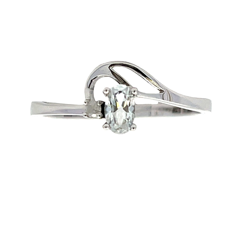 Natural .02ct Zircon Diamond Ring 10KT White Gold