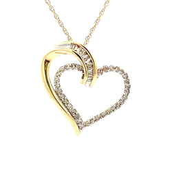 .25ct Diamond Heart Love Pendant 10KT Yellow Gold